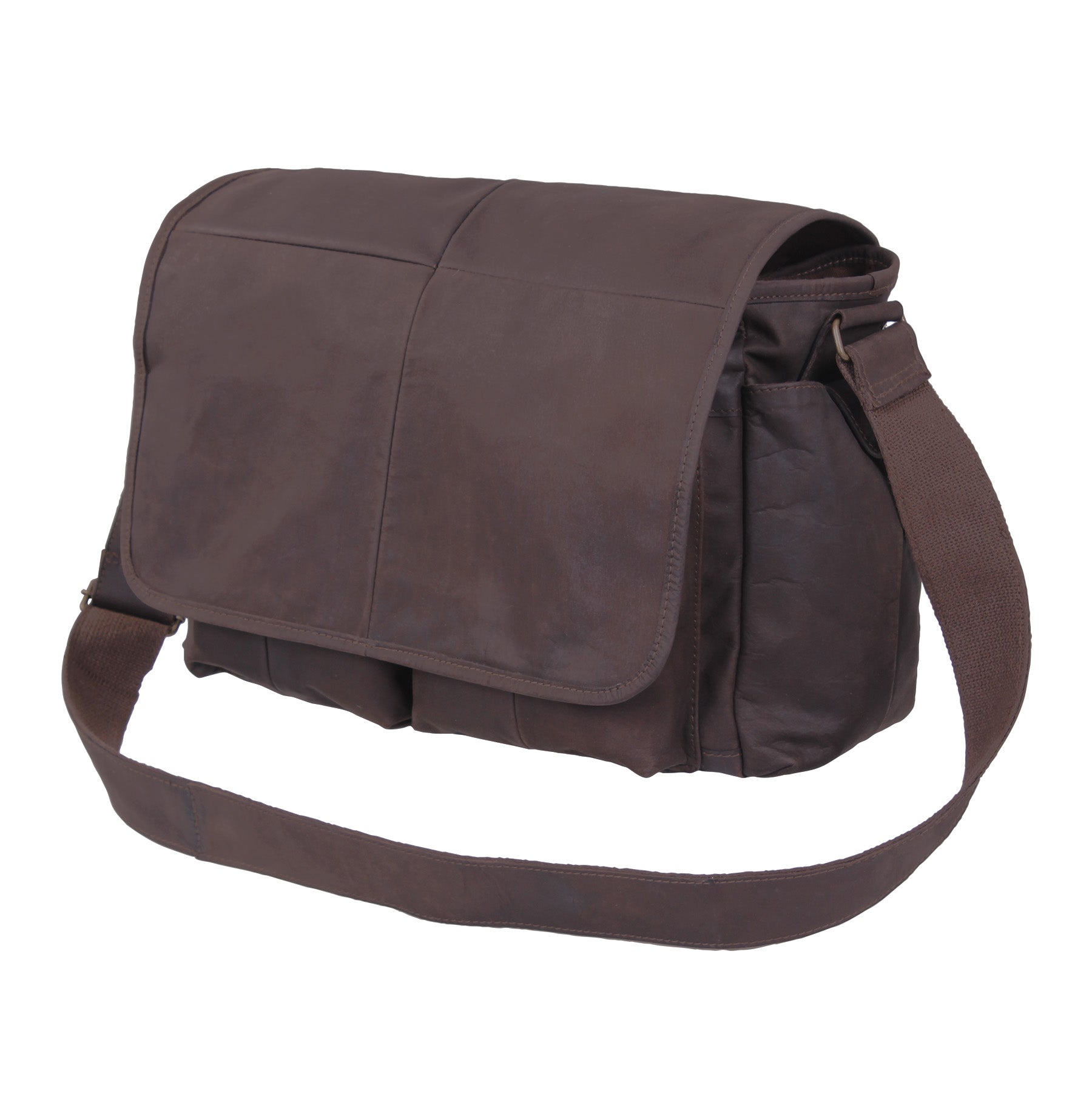 Rothco Brown Leather Classic Messenger Bag LARSON TACTICAL SUPPLY