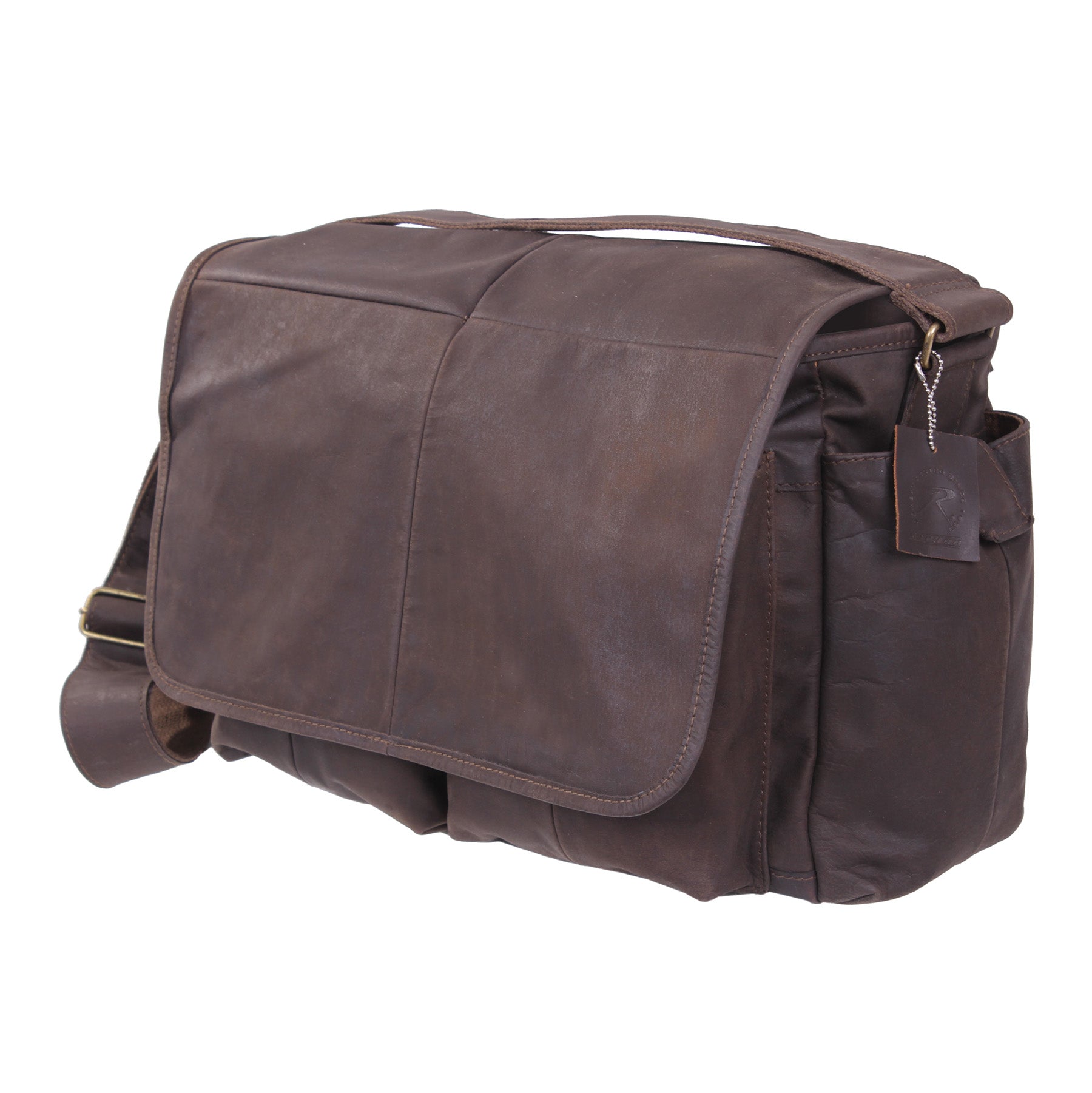 Rothco Brown Leather Classic Messenger Bag LARSON TACTICAL SUPPLY