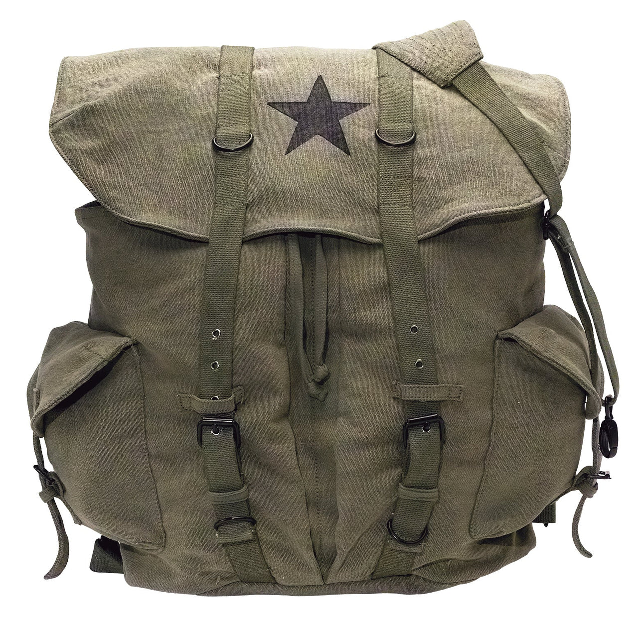 Rothco Vintage Weekender Canvas Backpack with Star LARSON TACTICAL SUPPLY