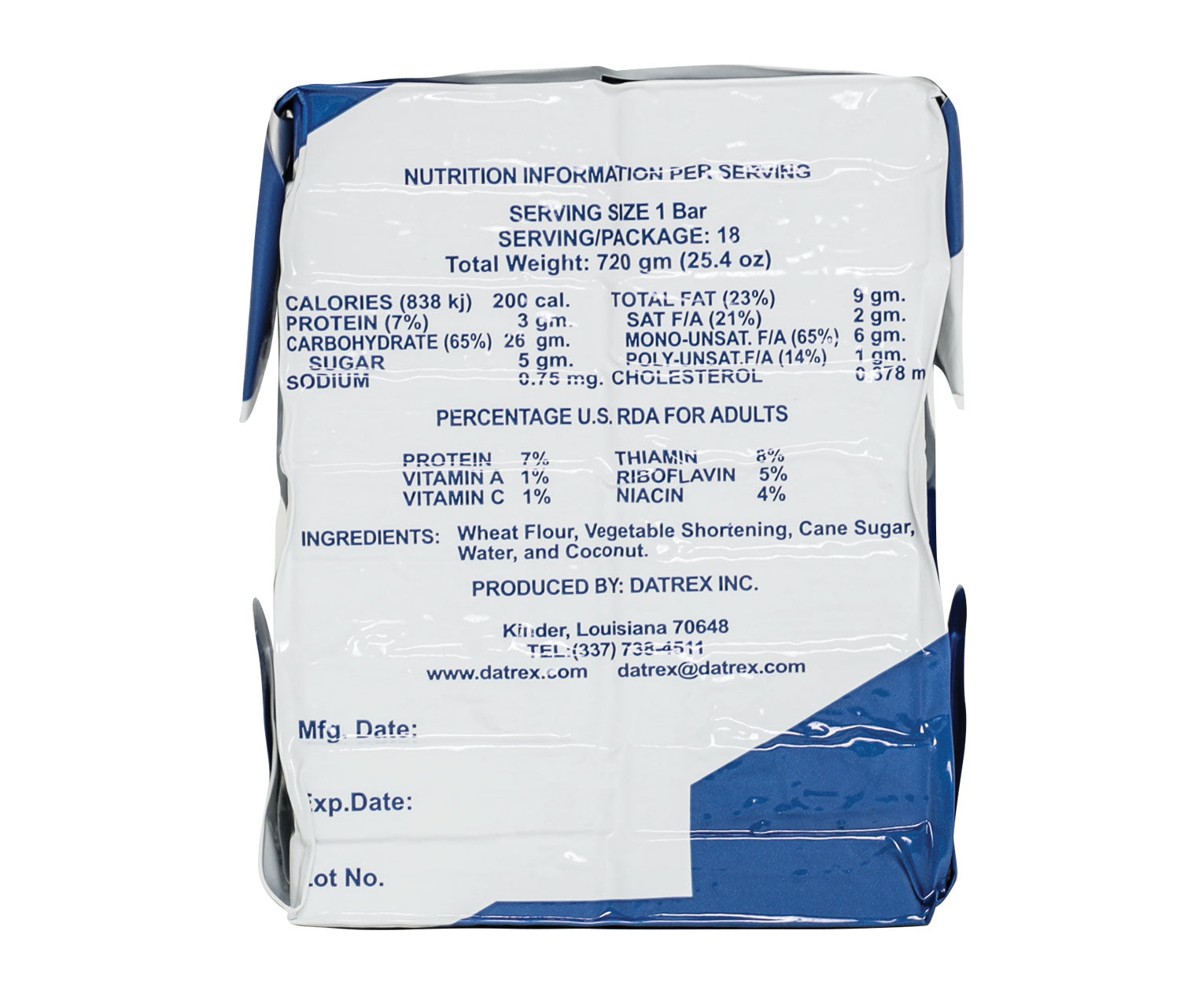 Datrex Blue 3600 Calorie Emergency Food Ration LARSON TACTICAL SUPPLY