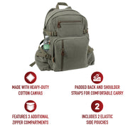 Rothco Jumbo Vintage Canvas Backpack LARSON TACTICAL SUPPLY