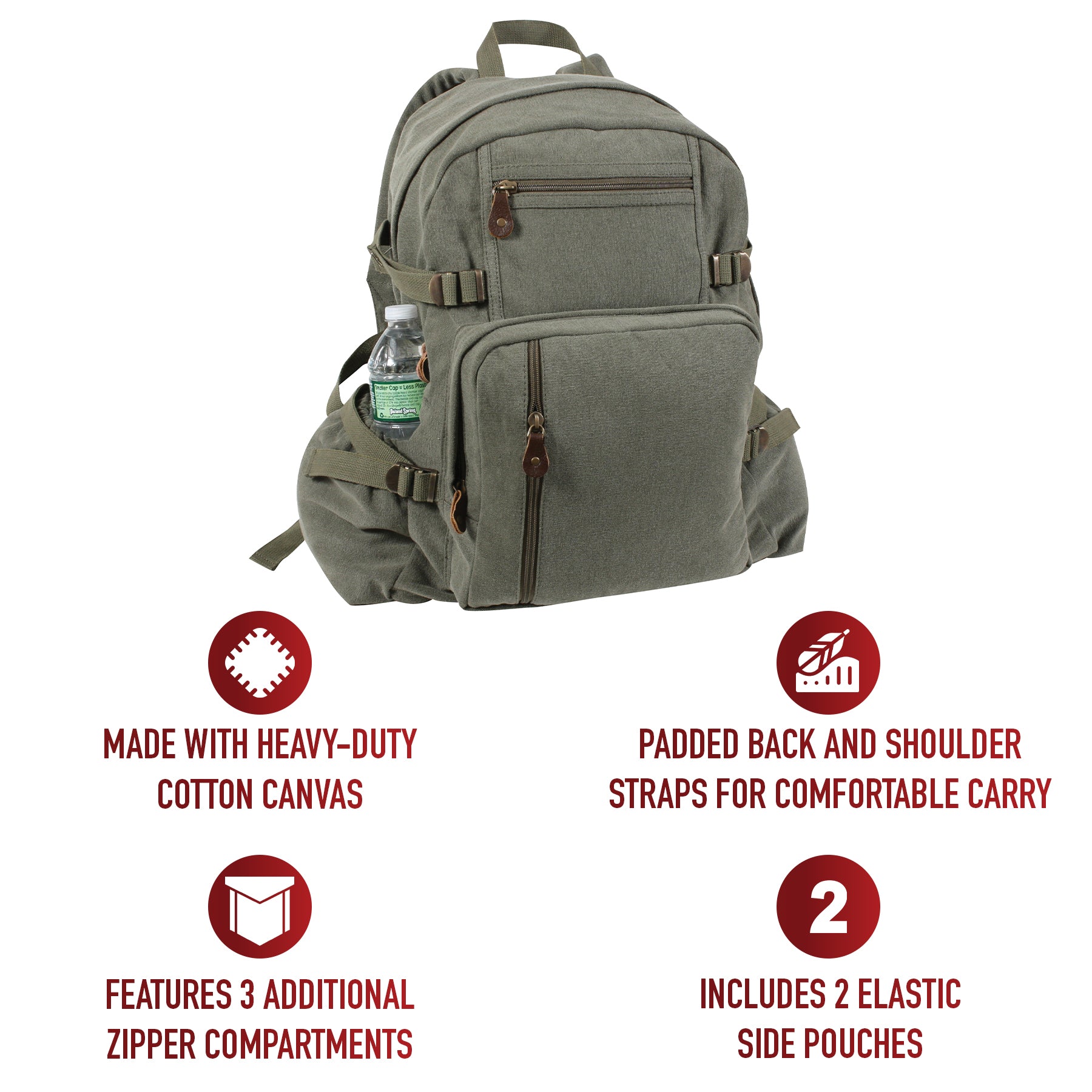 Rothco Jumbo Vintage Canvas Backpack LARSON TACTICAL SUPPLY