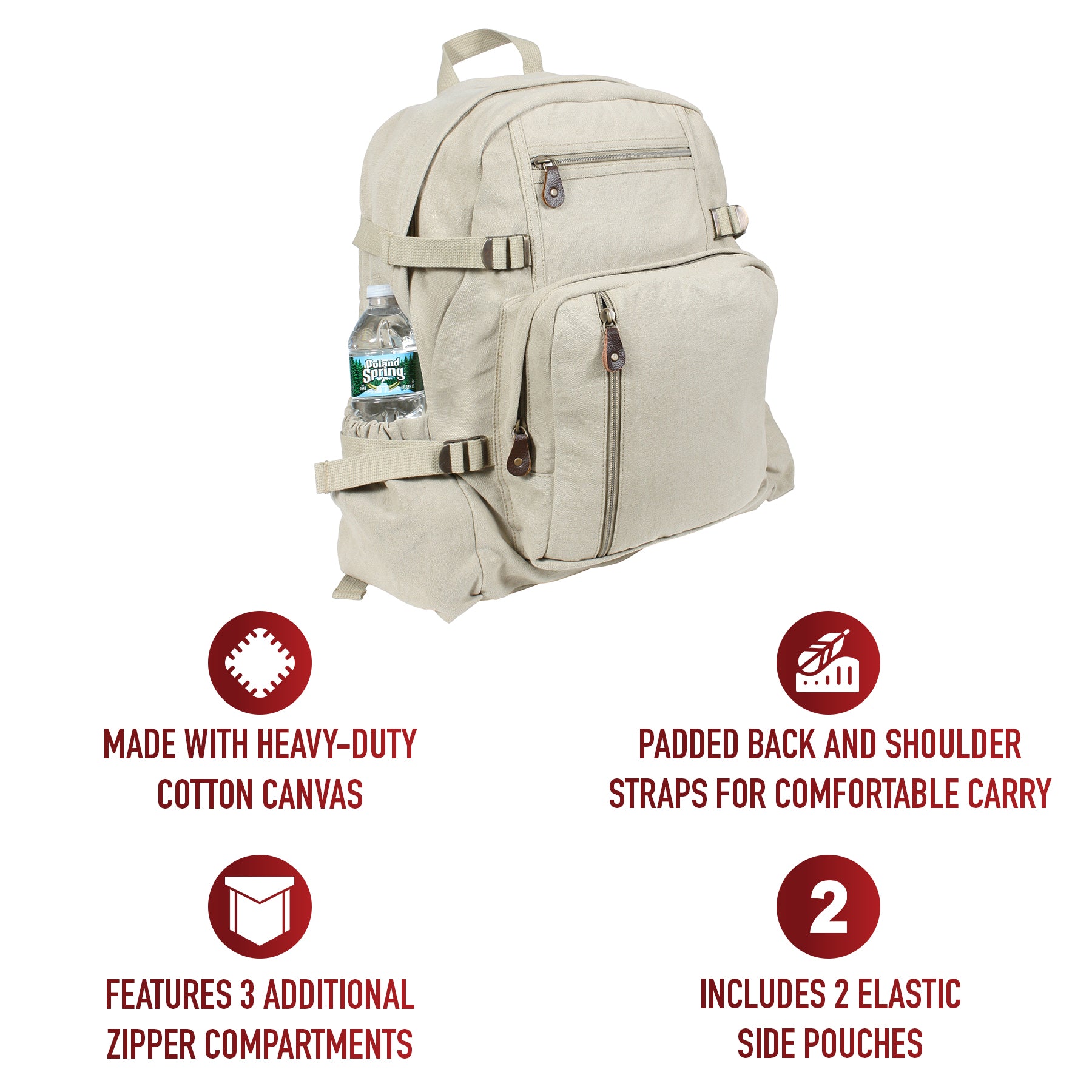 Rothco Jumbo Vintage Canvas Backpack LARSON TACTICAL SUPPLY