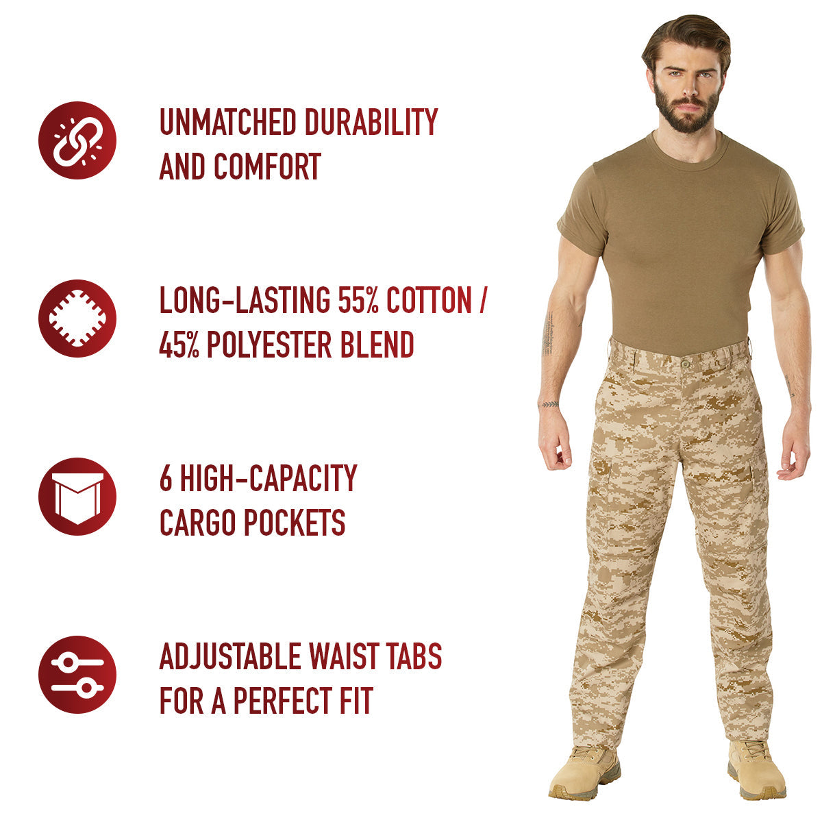 Rothco Digital Camo Tactical BDU Pants LARSON TACTICAL SUPPLY