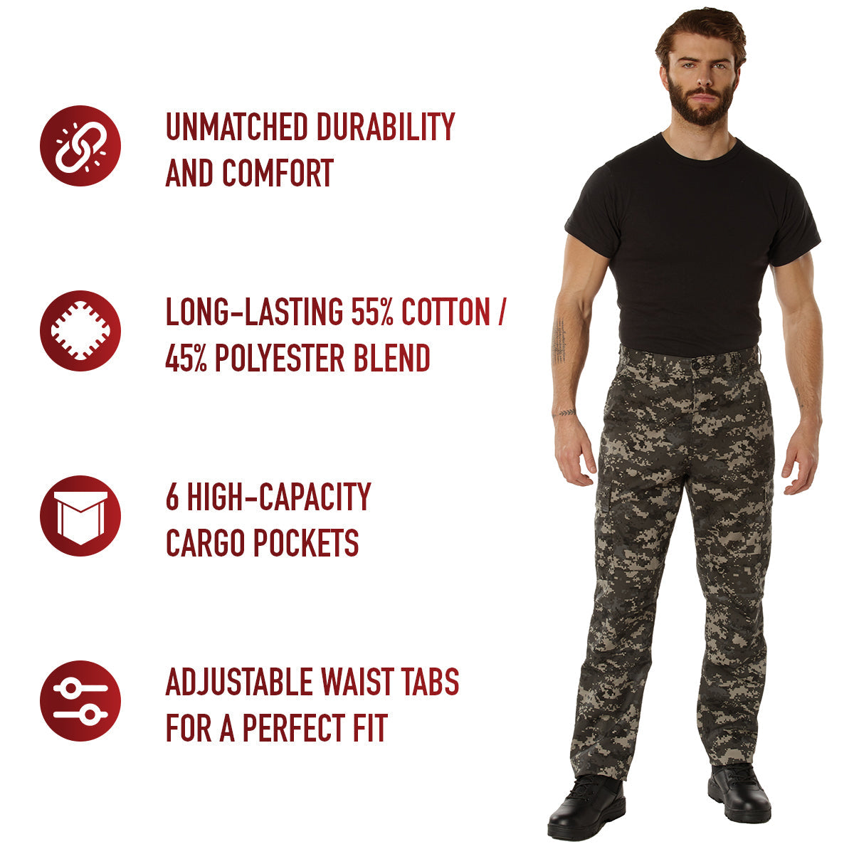 Rothco Digital Camo Tactical BDU Pants LARSON TACTICAL SUPPLY