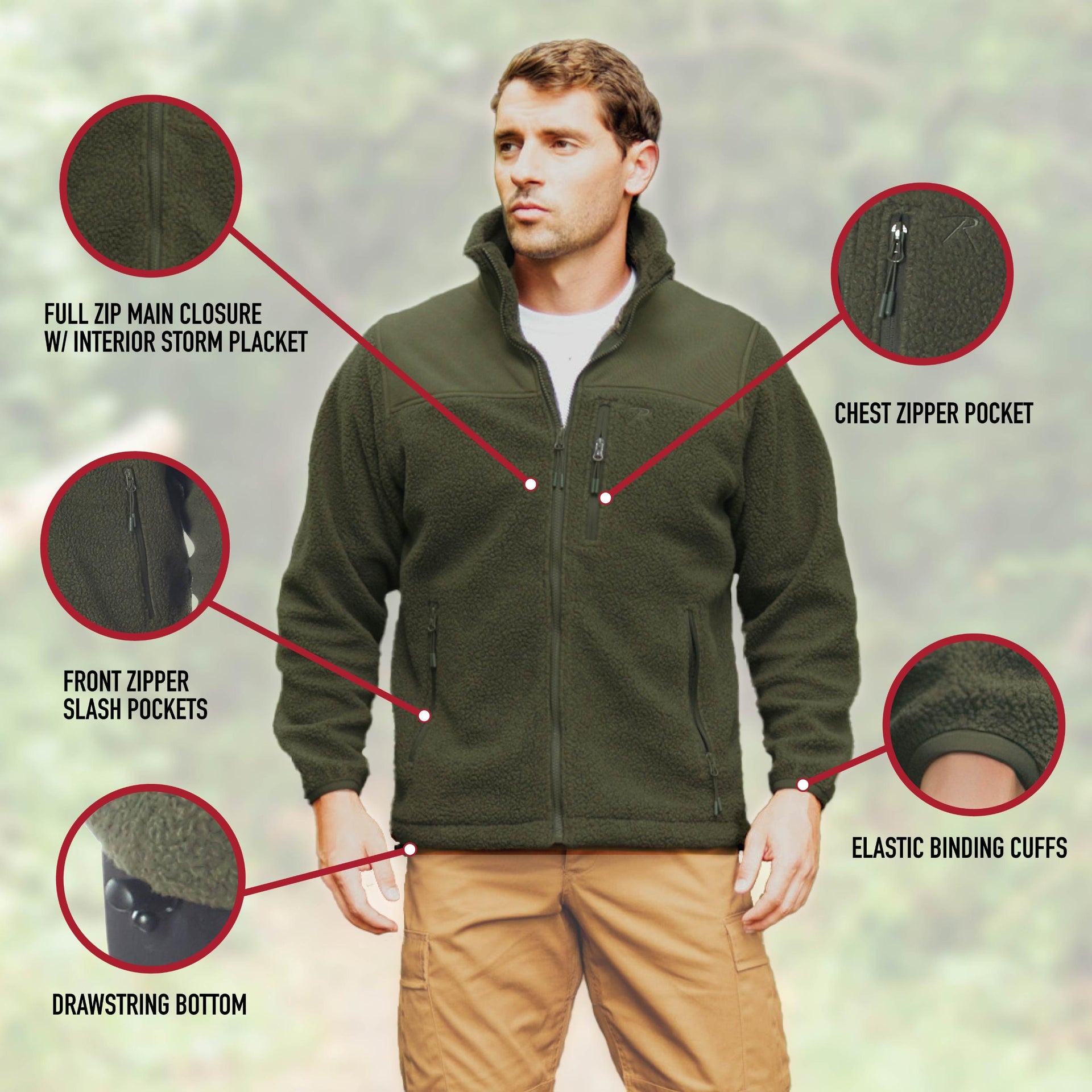 Rothco Trailsman Sherpa Fleece Jacket LARSON TACTICAL SUPPLY