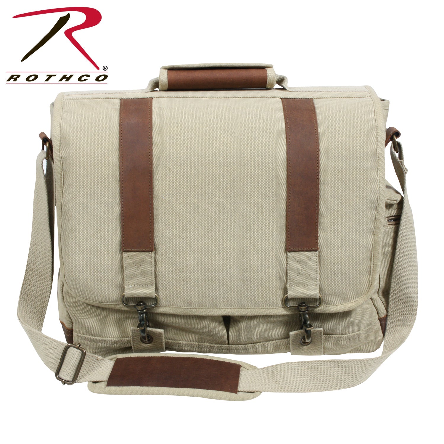Rothco Vintage Canvas Pathfinder Laptop Bag With Leather Accents LARSON TACTICAL SUPPLY