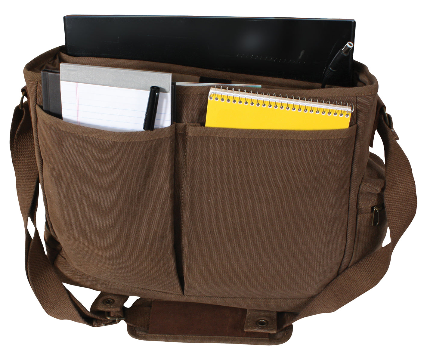 Rothco Vintage Canvas Pathfinder Laptop Bag With Leather Accents LARSON TACTICAL SUPPLY