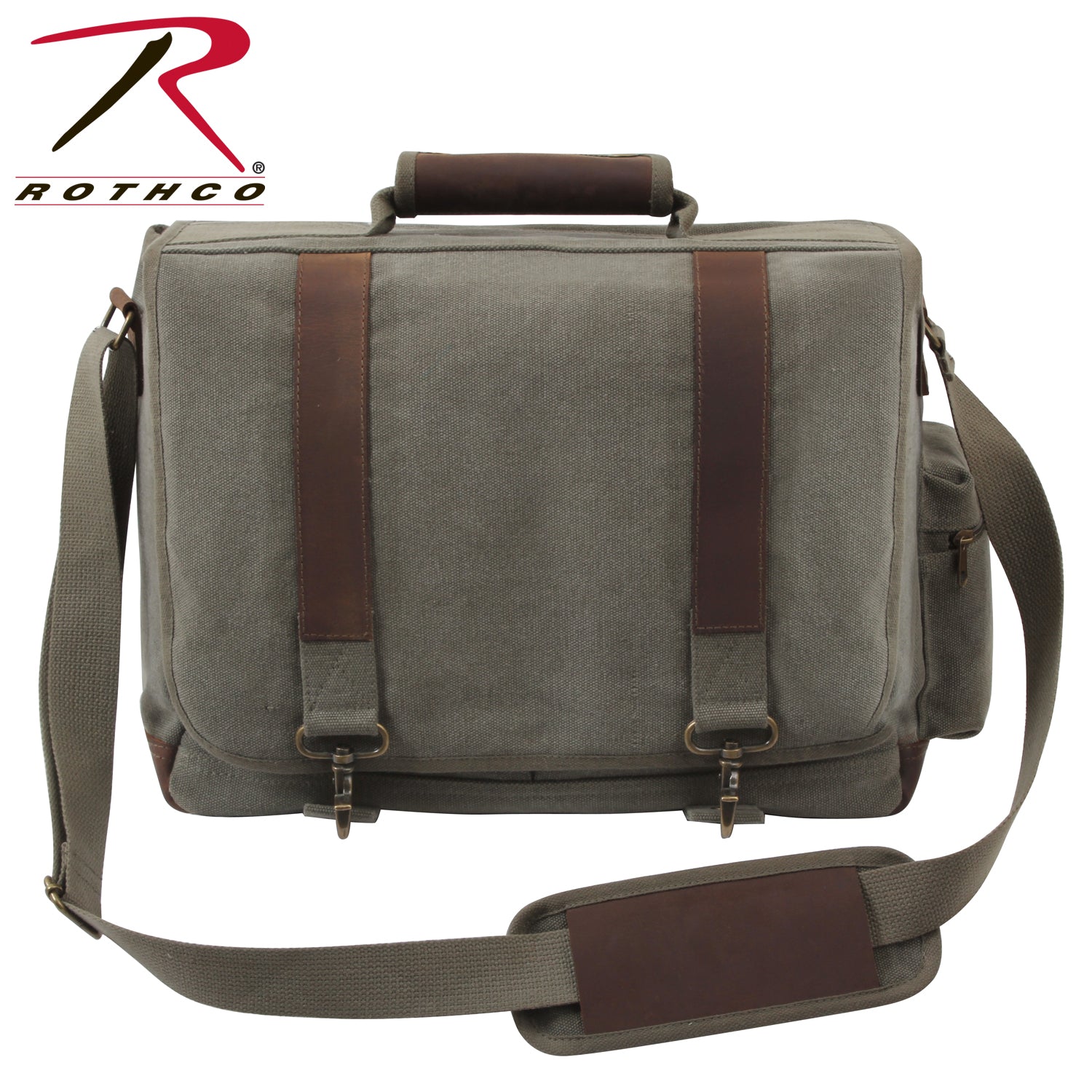 Rothco Vintage Canvas Pathfinder Laptop Bag With Leather Accents LARSON TACTICAL SUPPLY
