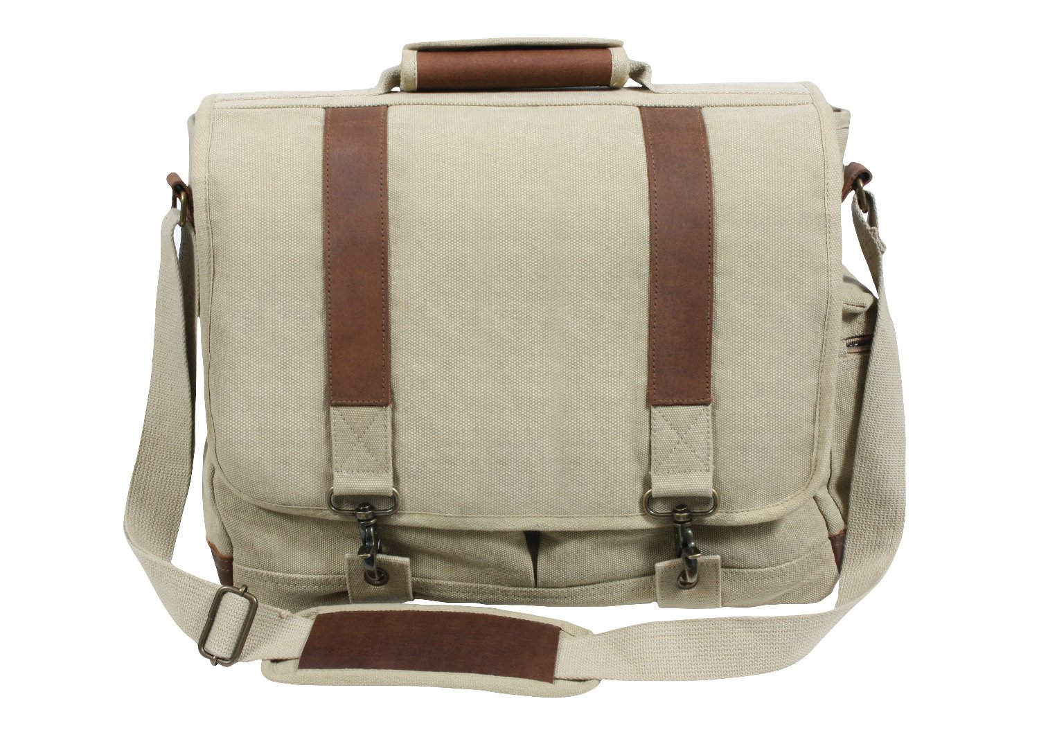 Rothco Vintage Canvas Pathfinder Laptop Bag With Leather Accents LARSON TACTICAL SUPPLY