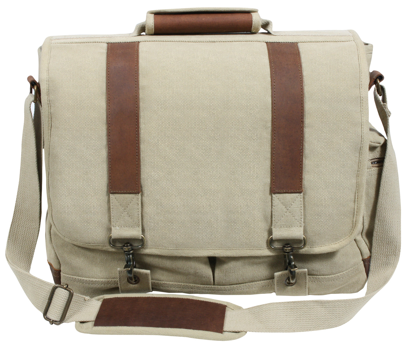 Rothco Vintage Canvas Pathfinder Laptop Bag With Leather Accents LARSON TACTICAL SUPPLY
