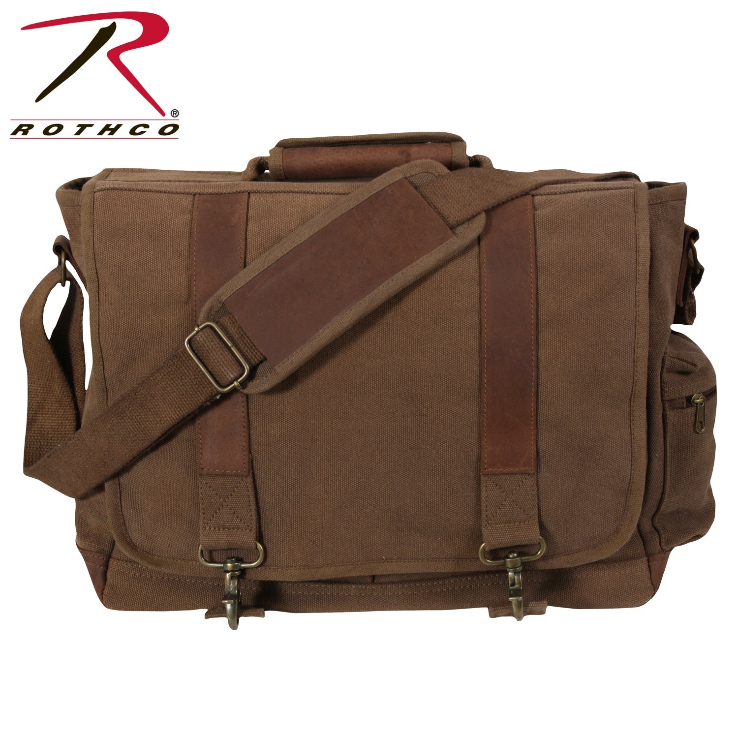 Rothco Vintage Canvas Pathfinder Laptop Bag With Leather Accents LARSON TACTICAL SUPPLY
