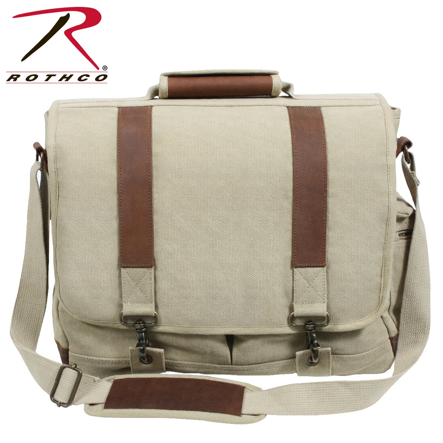 Rothco Vintage Canvas Pathfinder Laptop Bag With Leather Accents LARSON TACTICAL SUPPLY