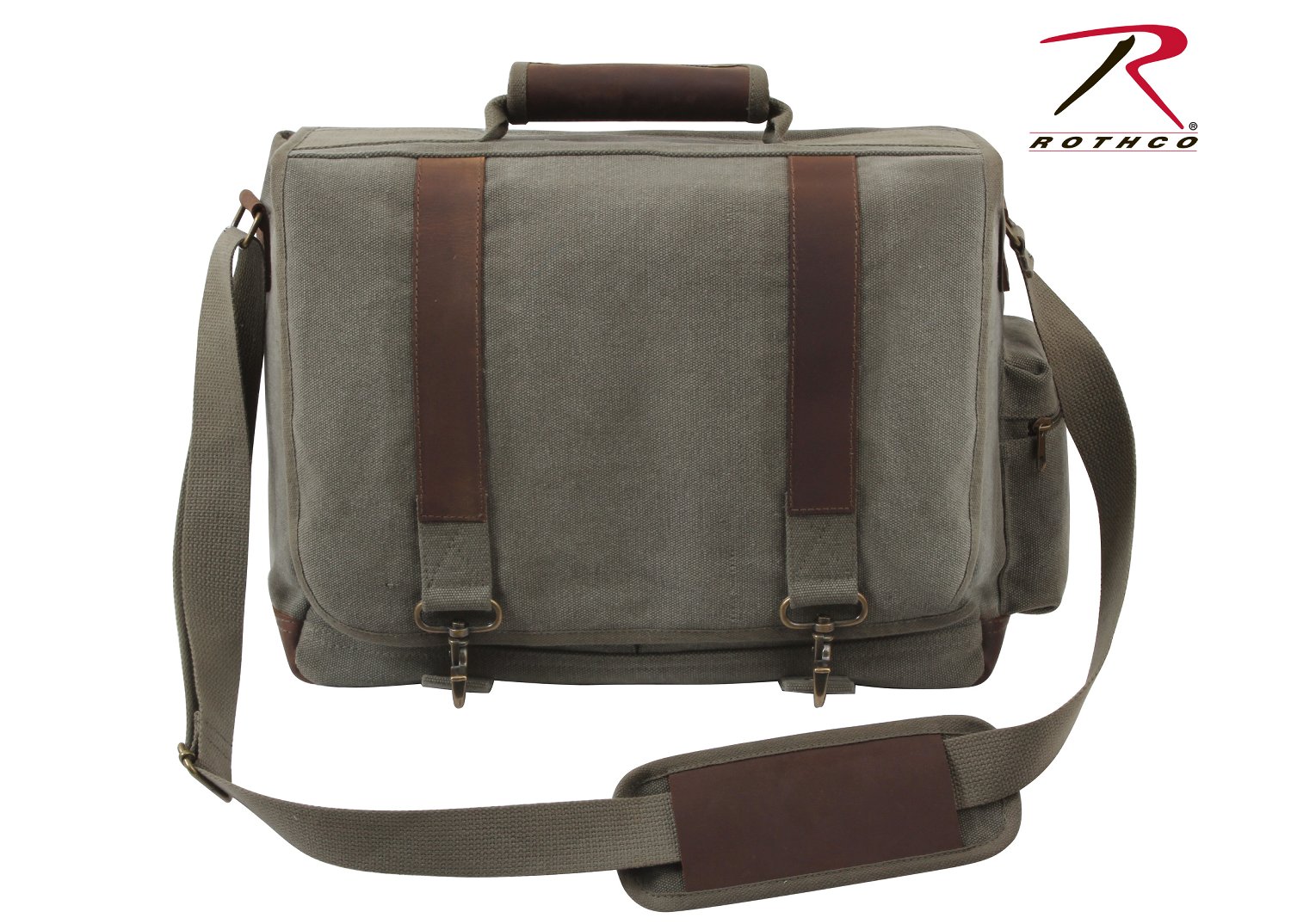 Rothco Vintage Canvas Pathfinder Laptop Bag With Leather Accents LARSON TACTICAL SUPPLY