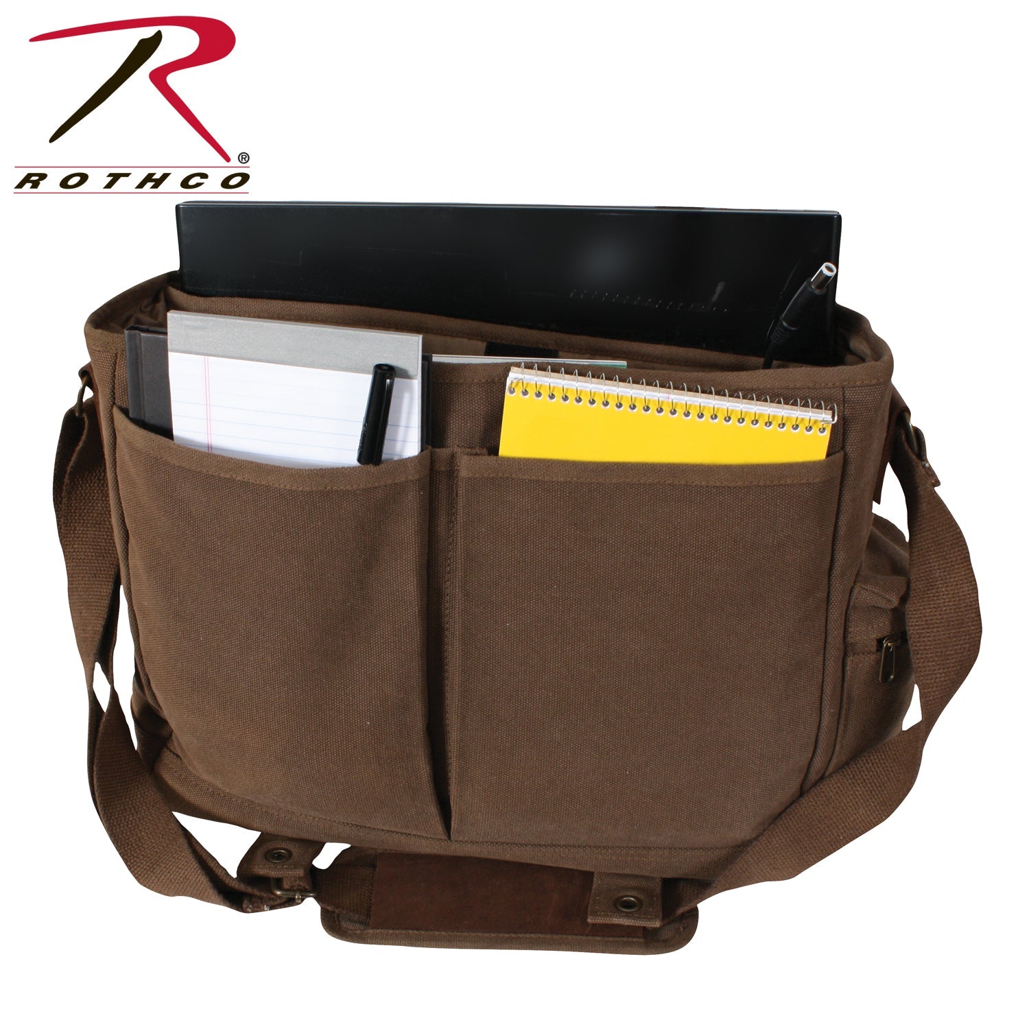 Rothco Vintage Canvas Pathfinder Laptop Bag With Leather Accents LARSON TACTICAL SUPPLY