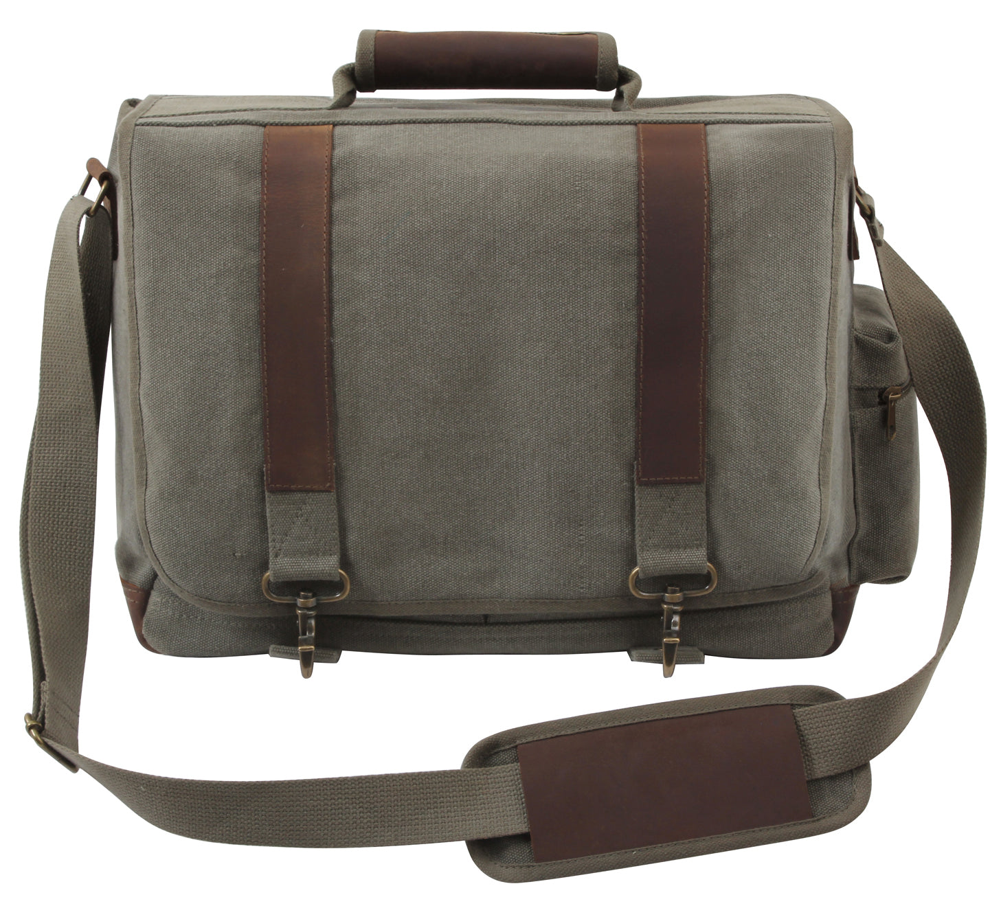 Rothco Vintage Canvas Pathfinder Laptop Bag With Leather Accents LARSON TACTICAL SUPPLY