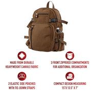 Rothco Vintage Canvas Compact Backpack LARSON TACTICAL SUPPLY