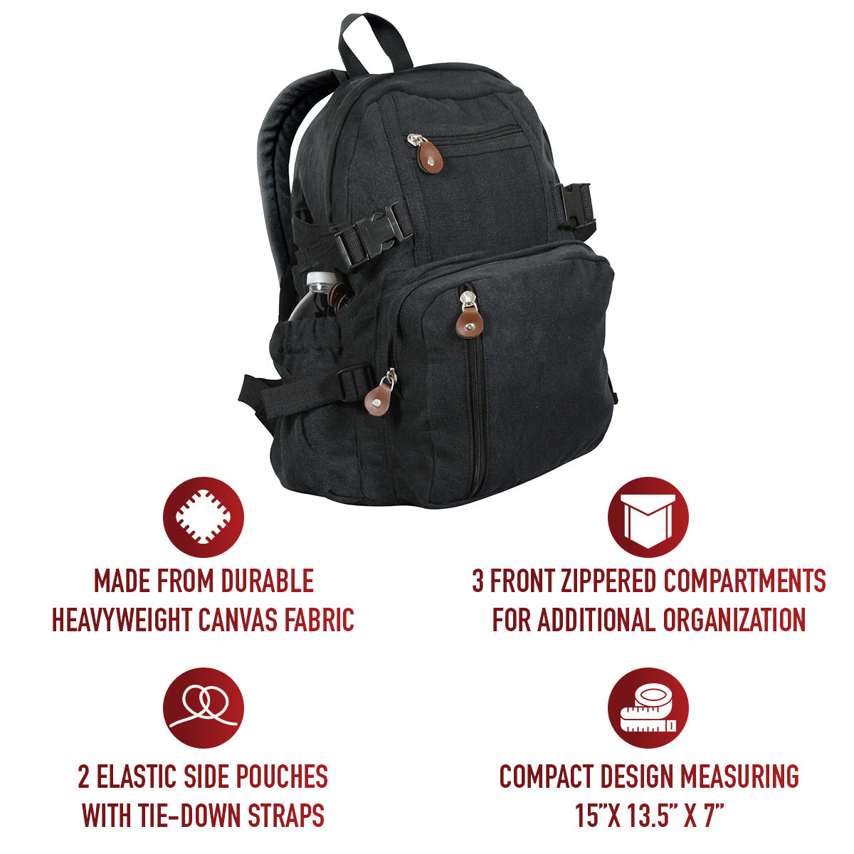 Rothco Vintage Canvas Compact Backpack LARSON TACTICAL SUPPLY