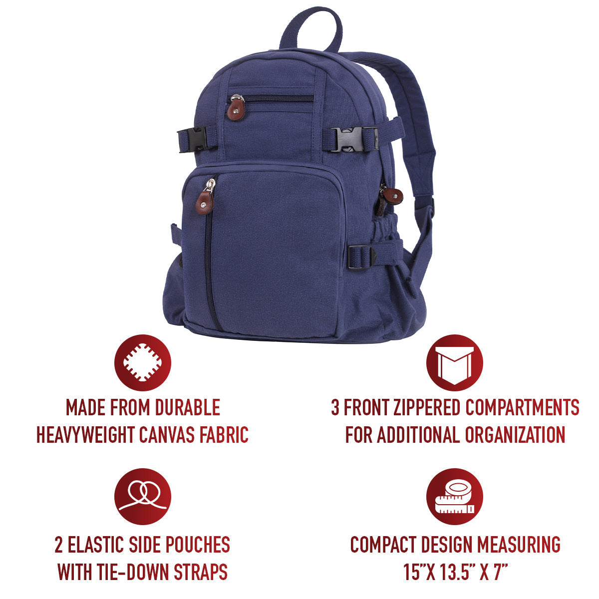 Rothco Vintage Canvas Compact Backpack LARSON TACTICAL SUPPLY