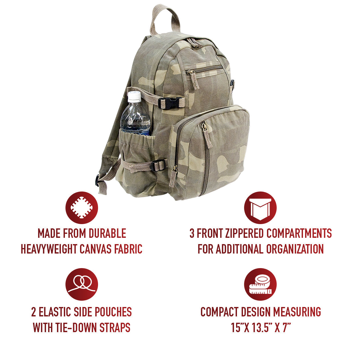 Rothco Vintage Canvas Compact Backpack LARSON TACTICAL SUPPLY