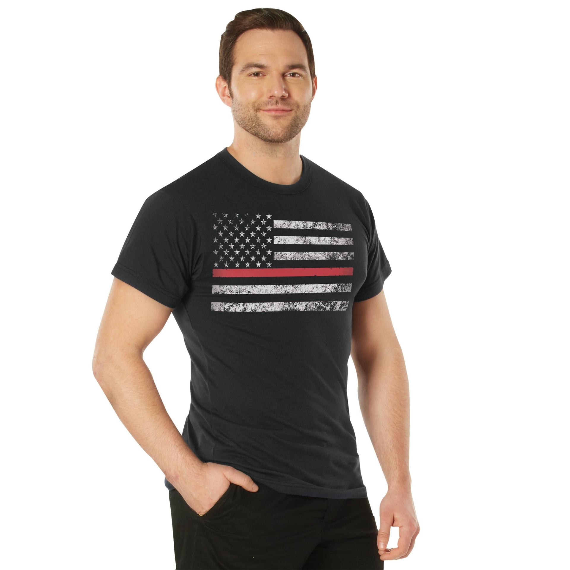 Rothco Thin Red Line Flag T-Shirt LARSON TACTICAL SUPPLY