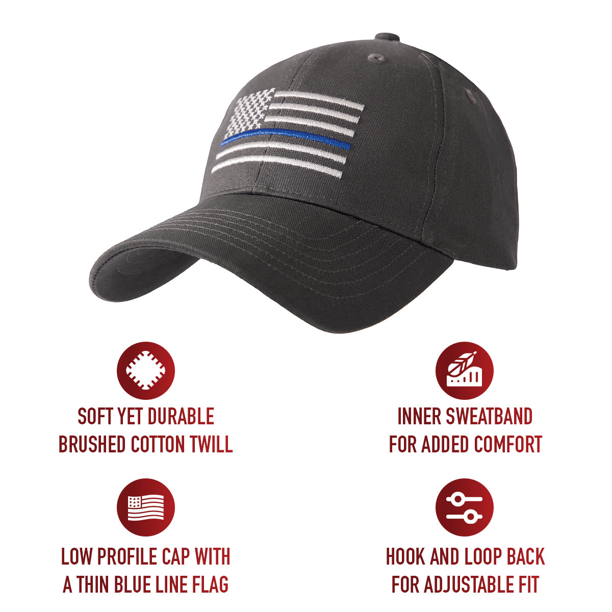Rothco Thin Blue Line Flag Low Profile Cap LARSON TACTICAL SUPPLY