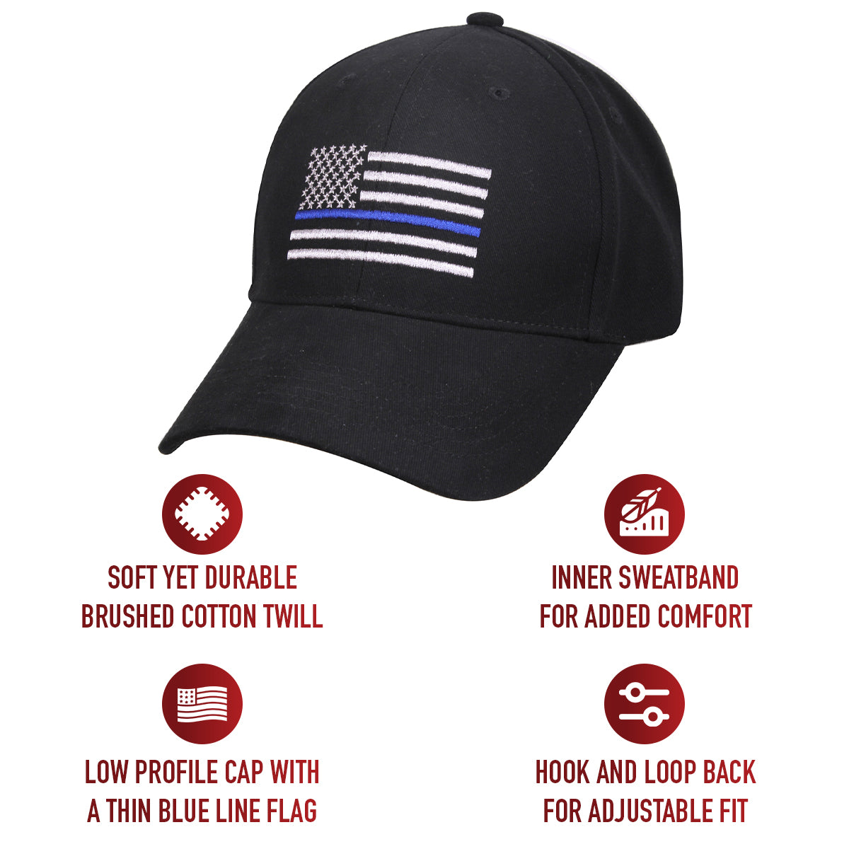 Rothco Thin Blue Line Flag Low Profile Cap LARSON TACTICAL SUPPLY