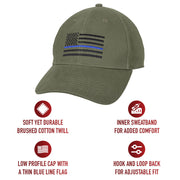 Rothco Thin Blue Line Flag Low Profile Cap LARSON TACTICAL SUPPLY