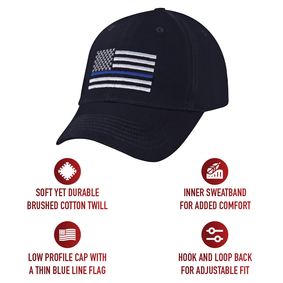 Rothco Thin Blue Line Flag Low Profile Cap LARSON TACTICAL SUPPLY