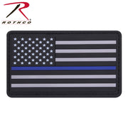 Rothco PVC Thin Blue Line Flag Patch - Hook Back LARSON TACTICAL SUPPLY