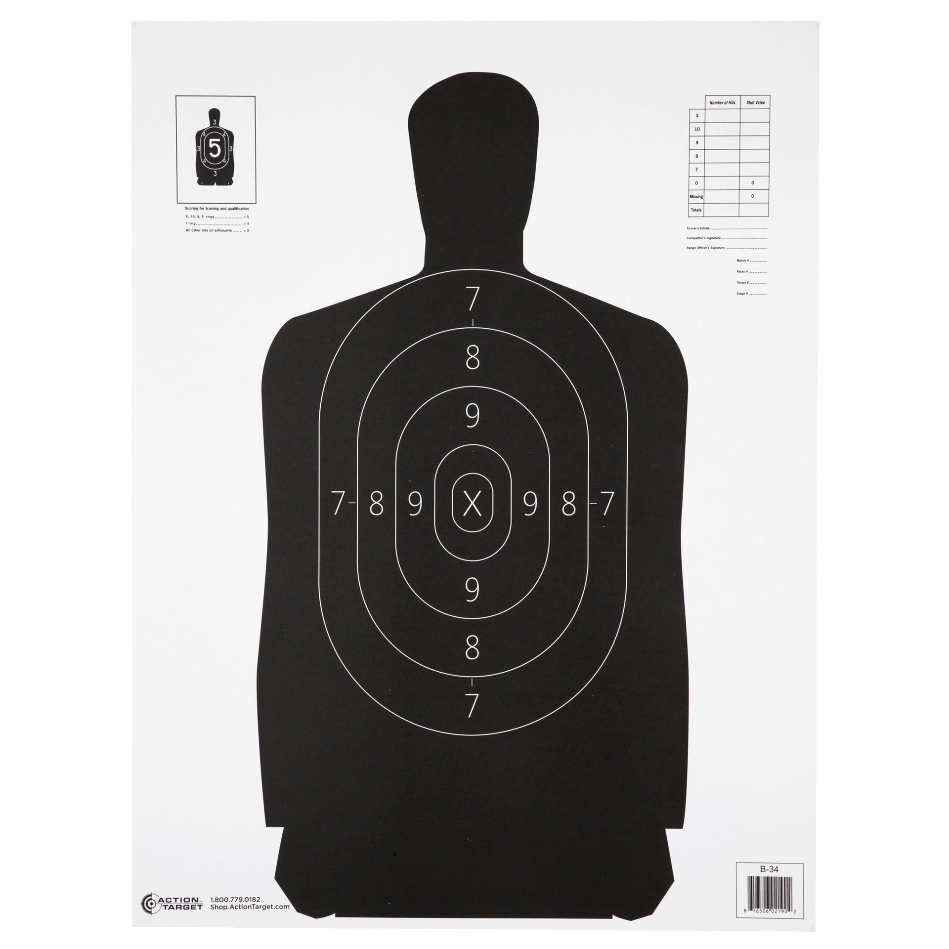 Action Tgt B34 Blk 100pk Action Target