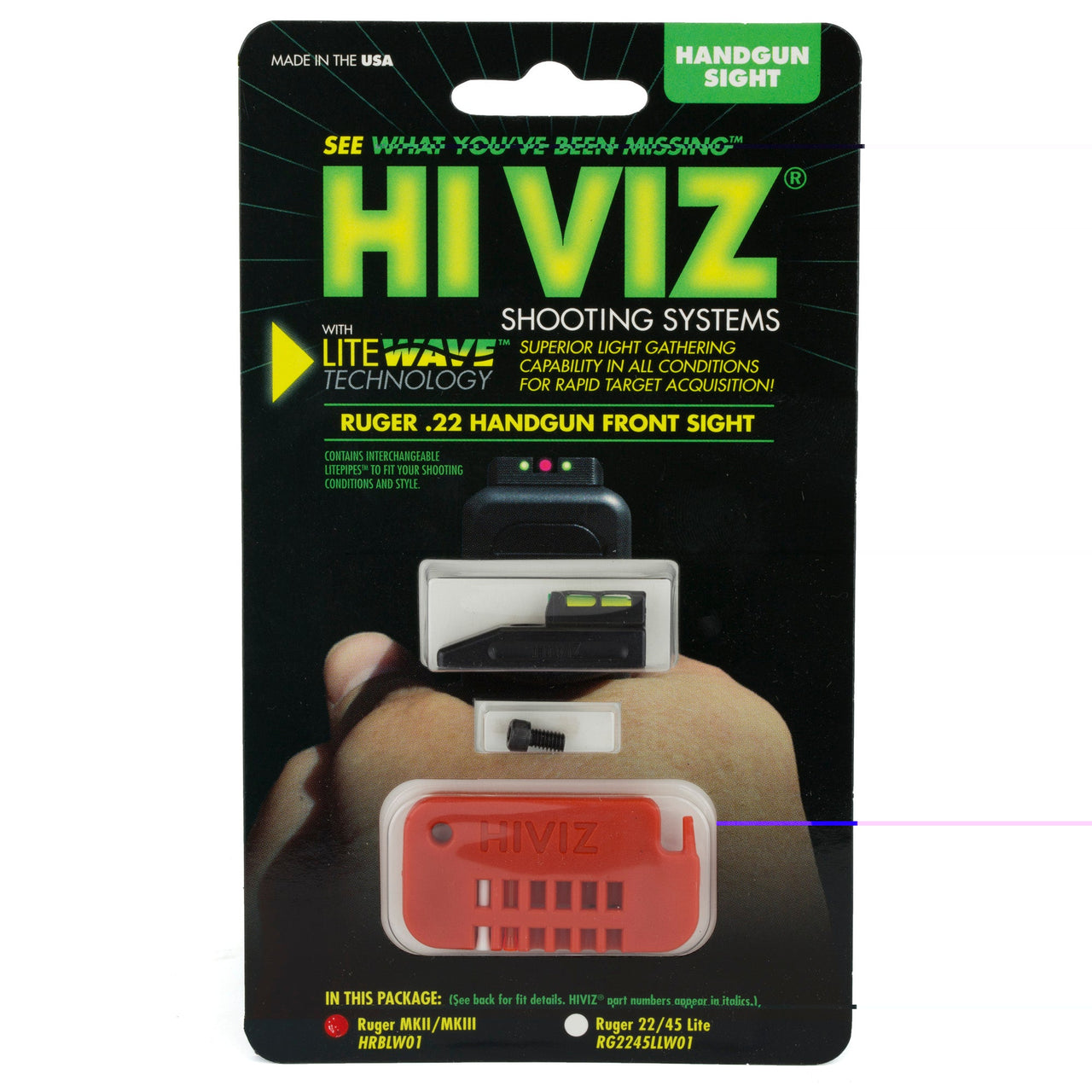 Hiviz Ruger Mkii Iii Buckmark Sngl 6 Hi-Viz