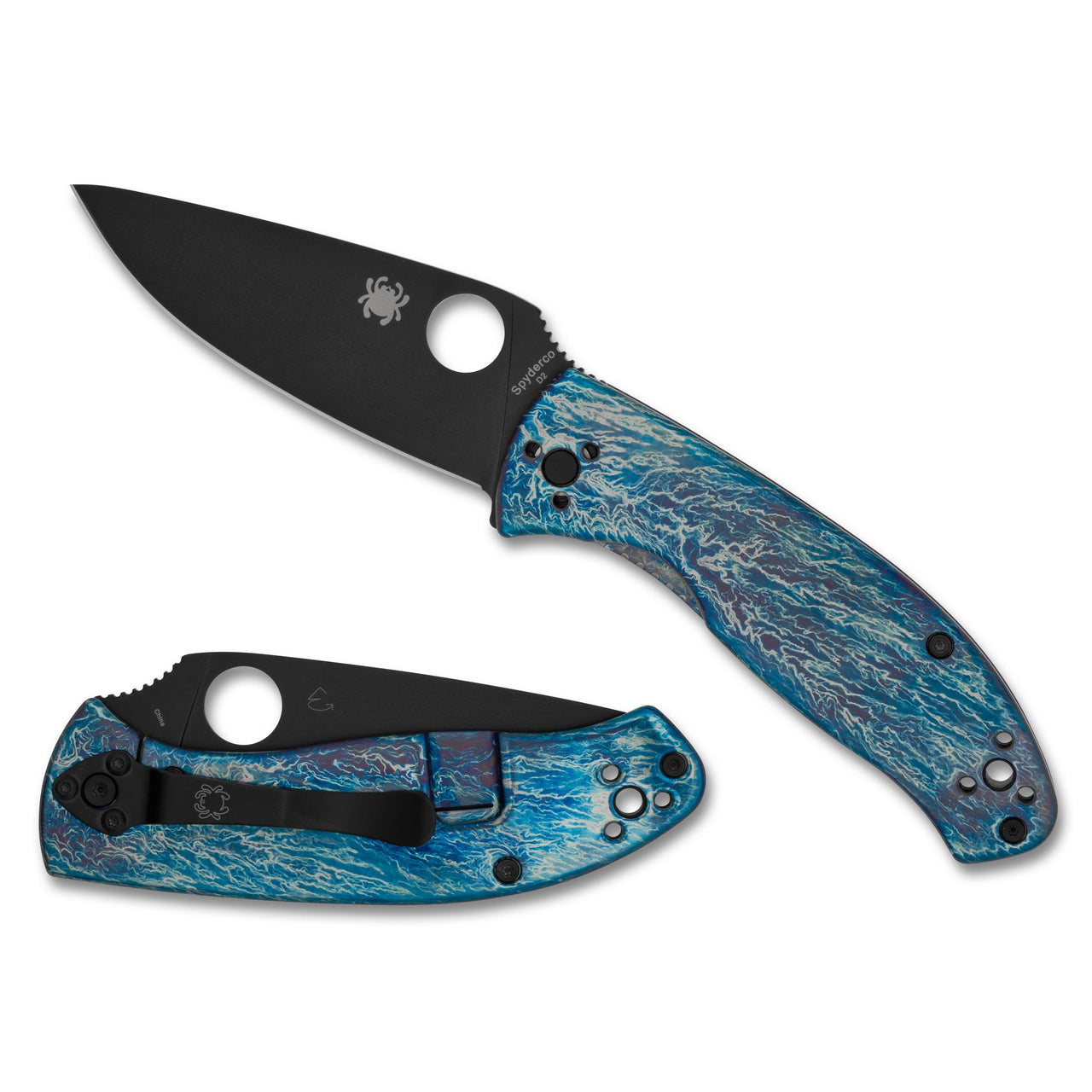 Spyderco Tenacious Ti Disry Blk/blu Spyderco