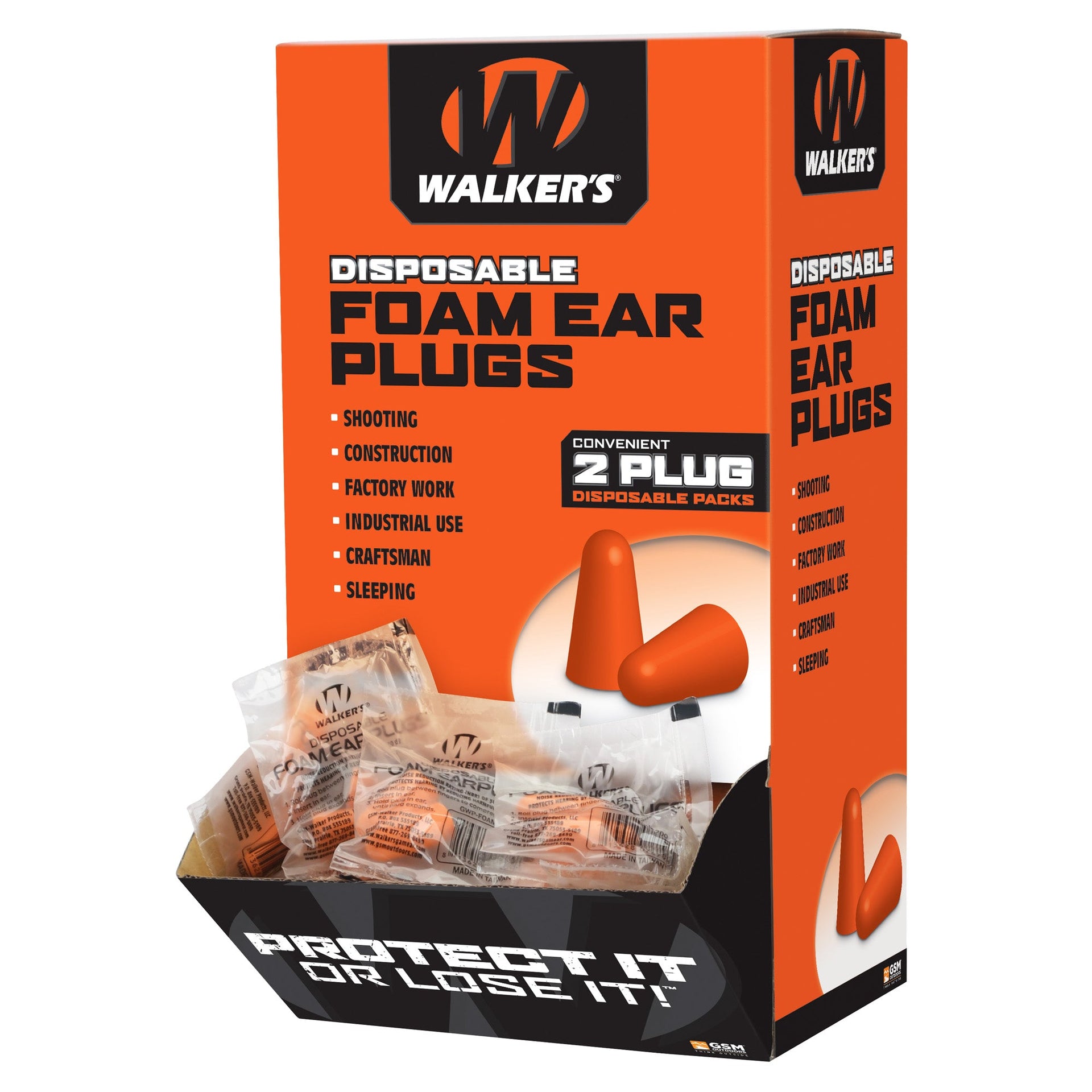 Walker's Foam Ear Plugs 200pk Box Walker's