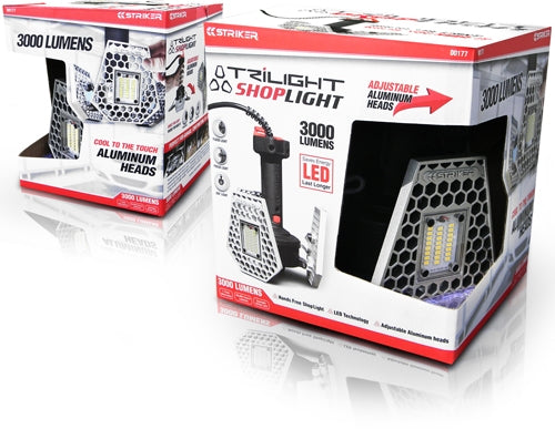 Striker Trilight Shop Light - 3000 Lumens W/adjustable Head< Striker