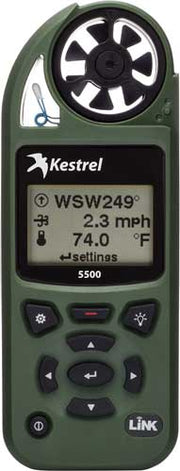 Kestrel 5500 Weather Meter W/ - Link And Vane Mount Olive Drab Kestrel Ballistics