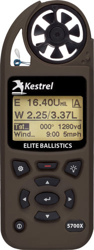Kestrel 5700x Elite W/ Applied - Ballistics Flat Dark Earth Kestrel Ballistics