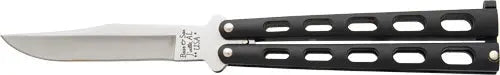 Bear & Son Butterfly Knife - 3.58" Black/ss Clip Point Bear & Son