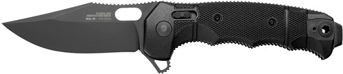 Sog Knife Seal Xr Black Crkte - 3.9" Pln Edge Fldr Black Usa SOG