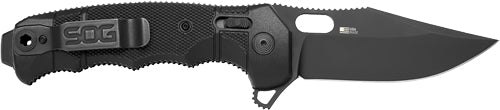 Sog Knife Seal Xr Black Crkte - 3.9" Pln Edge Fldr Black Usa SOG