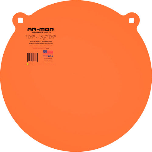 Ar-mor 16" Mil41600 Steel Gong - 7/16" Thick Steel Orange Round Ar-mor