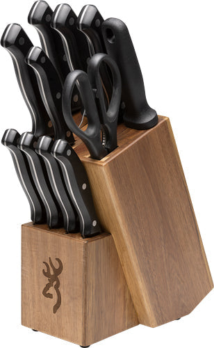 Browning Knife Kitchen Set W/ - Butcher Block* Browning
