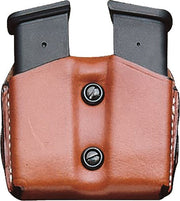 Desantis Double Mag Pouch Owb - Leather Single Stack 9/40 Tan DeSantis