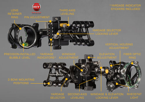 Trophy Ridge Bow Sight React - Alpha 1-pin .019 Rh Black Trophy Ridge