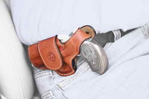 Bond Arms Driving Holster Lh - Thumbsnap Leather Tan Bond Arms