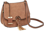 Bulldog Concealed Carry Purse - Cross Body Caramel Suede Bulldog
