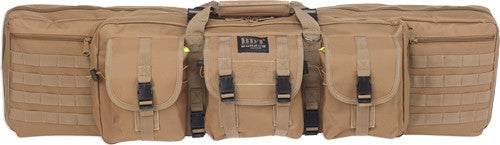 Bulldog 37" 2 Gun Tactical Cse - 3 Large Accessory Pockets Tan Bulldog