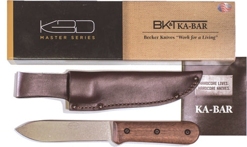 Ka-bar Becker Kephart Knife - 5.12" Bld Wlnt Hndle Lthr Shth Ka-Bar Knives