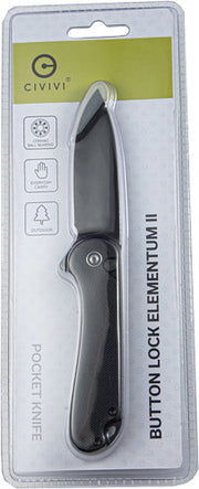 Civivi Knife Elementum Ii 2.96 - " G-10/blk Stonewash Clam Pack CIVIVI