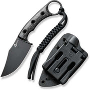 Civivi Knife Midwatch 3.39" - Blk Burlap Micarta/blk Stnwsh! CIVIVI